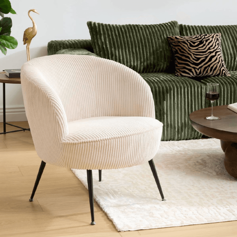 Fauteuil cabriolet en tissu côtelé. - Image 1