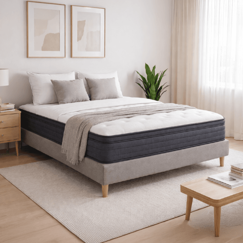 Pack matelas + sommier avec pieds 160 × 200 cm