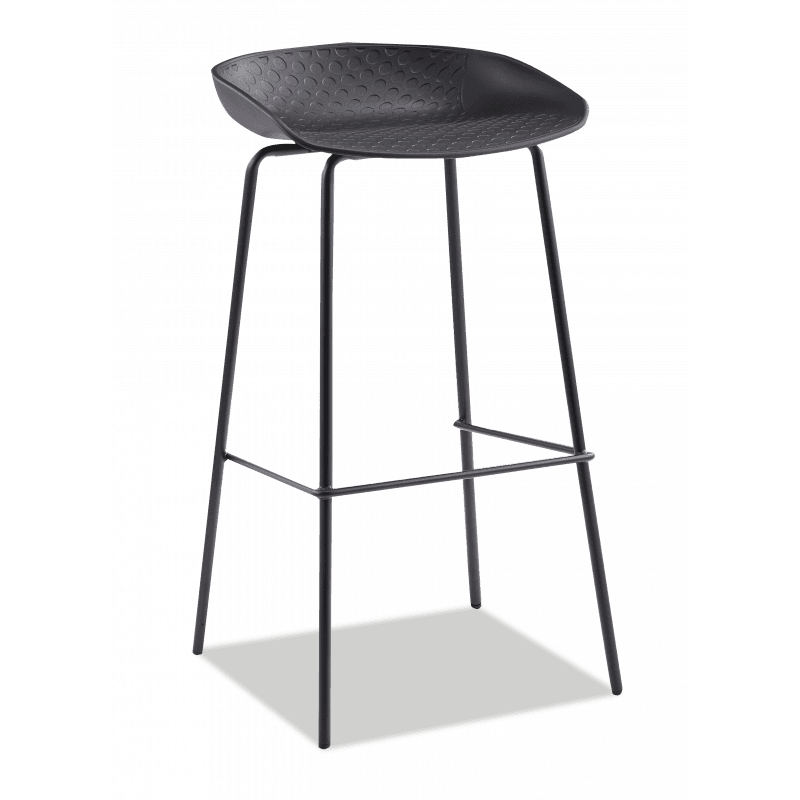 Tabouret de bar avec léger dossier - plusieurs coloris - Grand model - - Image 1
