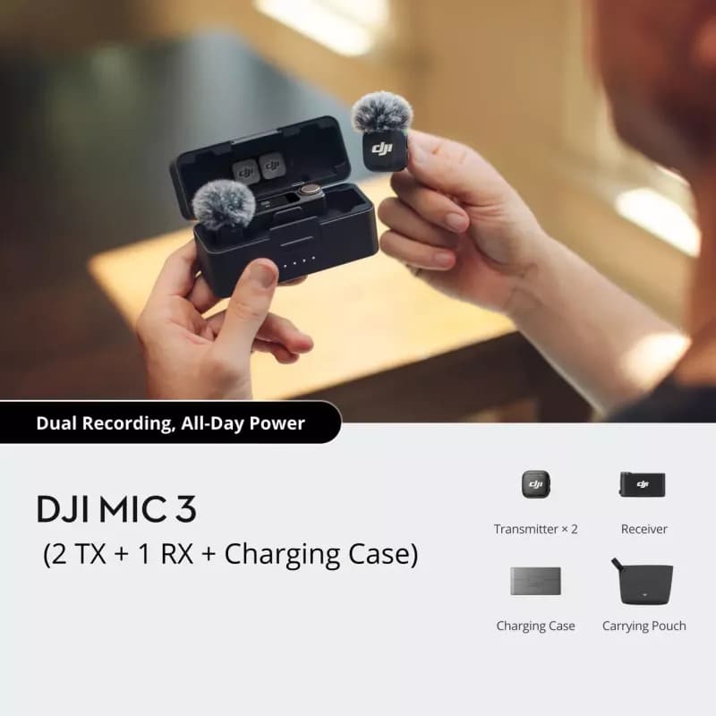 DJI Mic 3 (2 émetteurs + 1 récepteur + étui de chargement) - Image 4