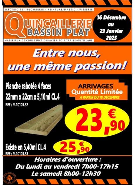 QUINCAILLERIE BASSIN PLAT