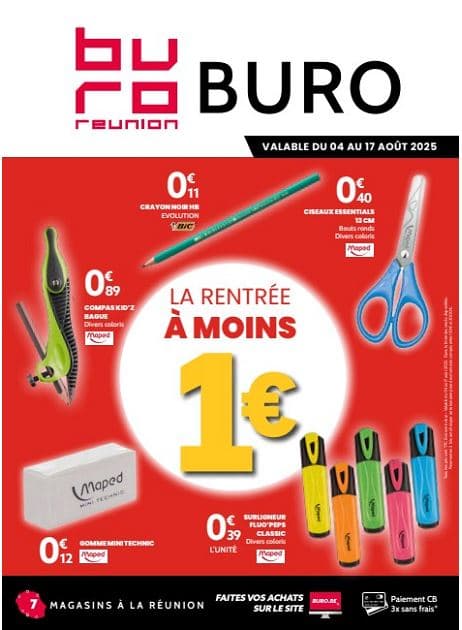 LA RENTRÉE À MOINS 1€