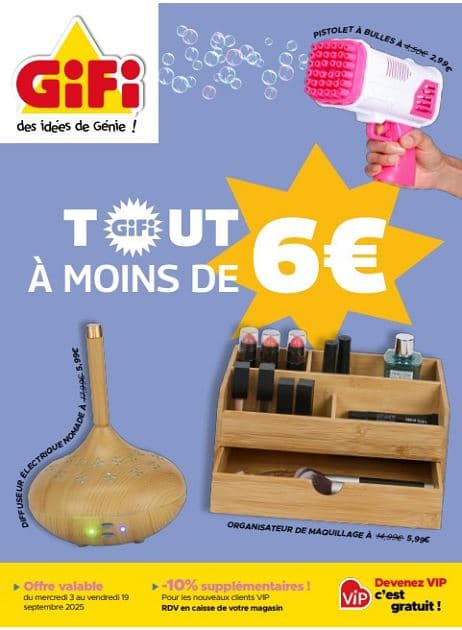 TOUT À MOINS DE 6€