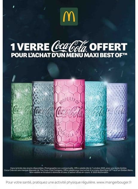 1 VERRE COCA-COLA OFFERT