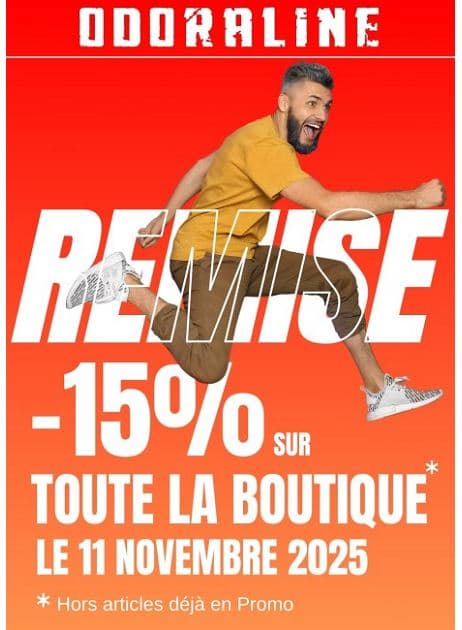 REMISE -15% SUR TOUTE LA BOUTIQUE