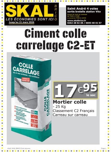 CIMENT COLLE CARRELAGE C2-ET