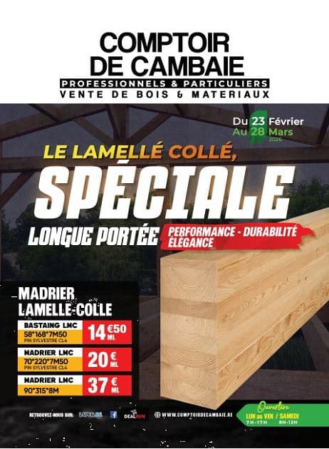 LE LAMELLÉ COLLÉ, SPÉCIALE LONGUE PORTÉE
