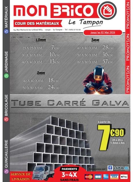 TUBE CARRÉ GALVA