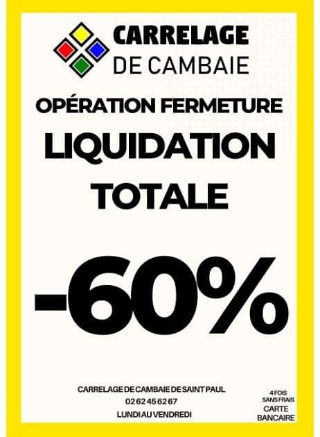 OPERATION FERMETURE LIQUIDATION TOTALE