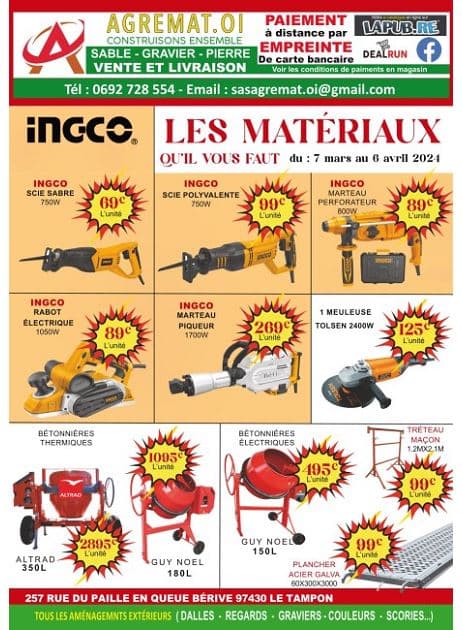 LES MATERIAUX QU'IL VOUS FAUT