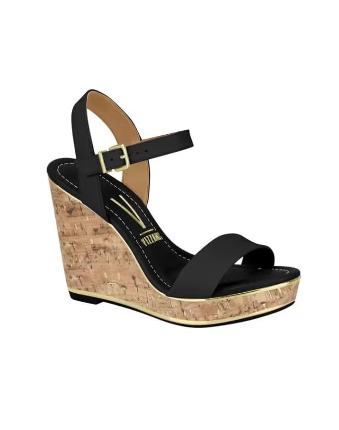 SANDALE TALON COMPENSEE FEMME NOIR VIZZANO