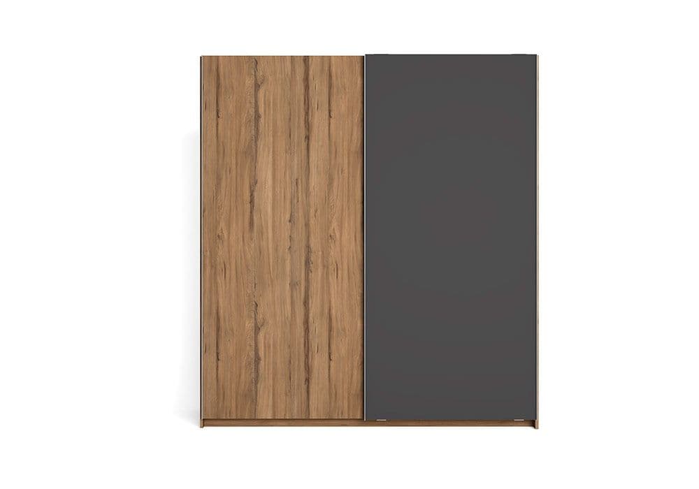 Armoire 2 Portes Coulissantes (Collection Malta Noyer/Ardoise) - Image 1