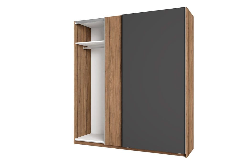 Armoire 2 Portes Coulissantes (Collection Malta Noyer/Ardoise) - Image 2