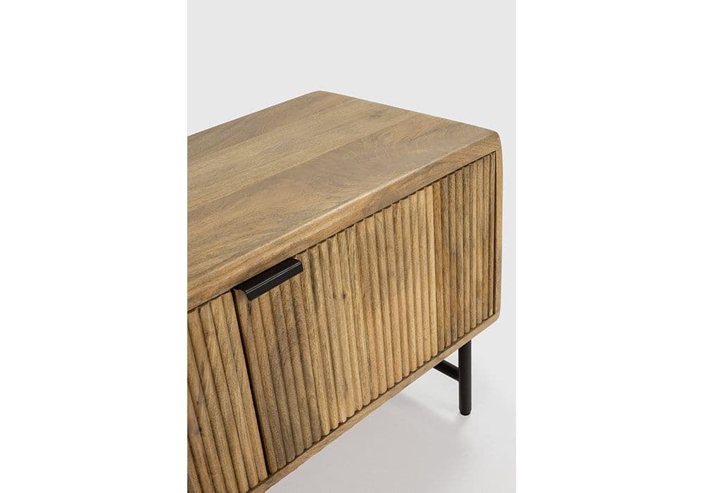 Meuble TV 3 Portes en Bois de Manguier (Collection Mundra) - Image 4