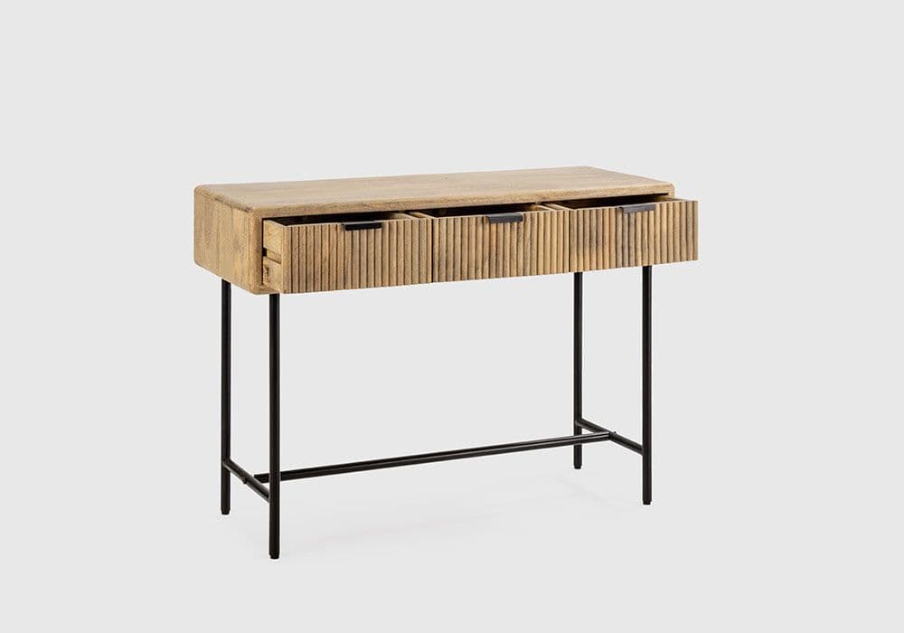 Console 3 Tiroirs en Bois de Manguier (Collection Mundra) - Image 3
