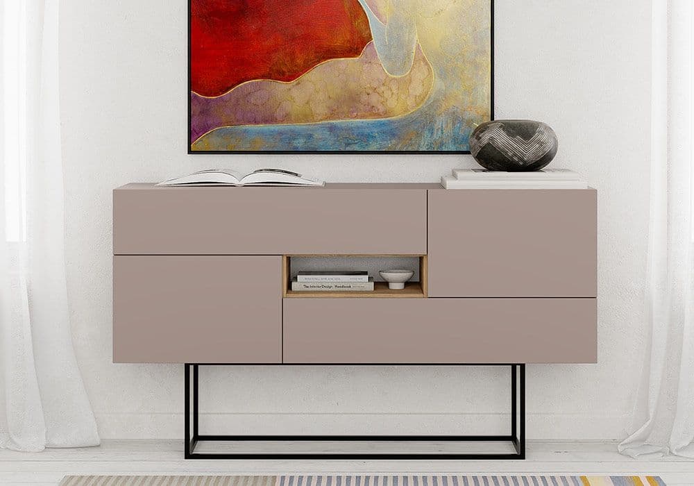 Buffet Bas 2 Portes 2 Tiroirs (Collection Titan) - Image 1