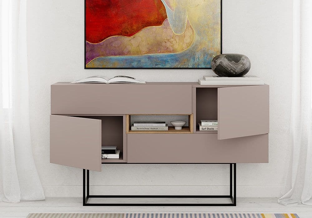 Buffet Bas 2 Portes 2 Tiroirs (Collection Titan) - Image 2
