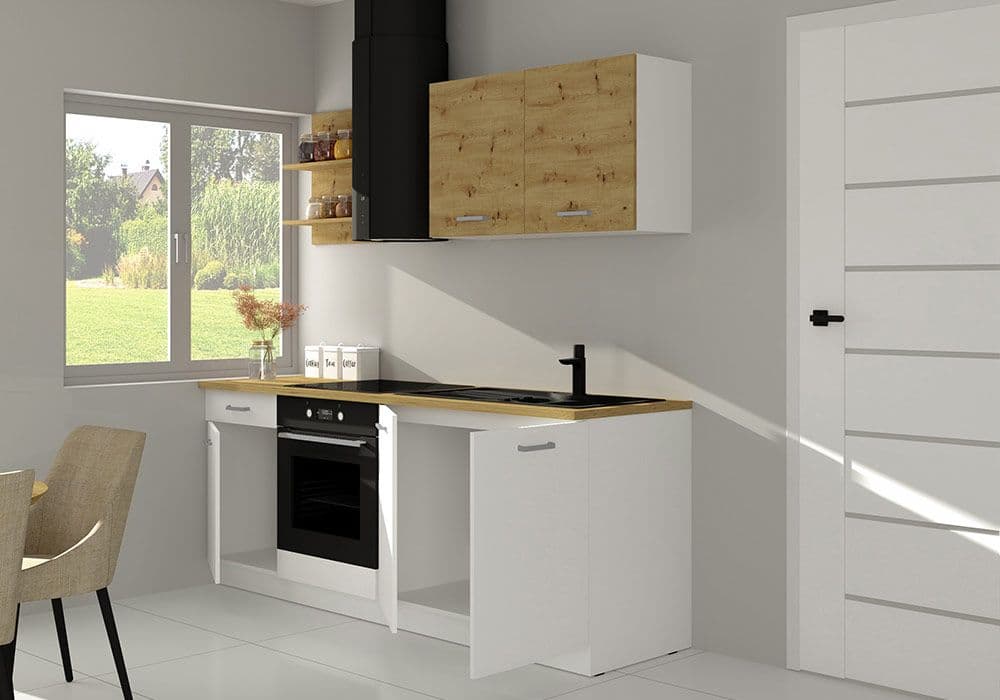 Ensemble de Cuisine Blanc/Chêne Artisan PREGO 210cm - Image 3