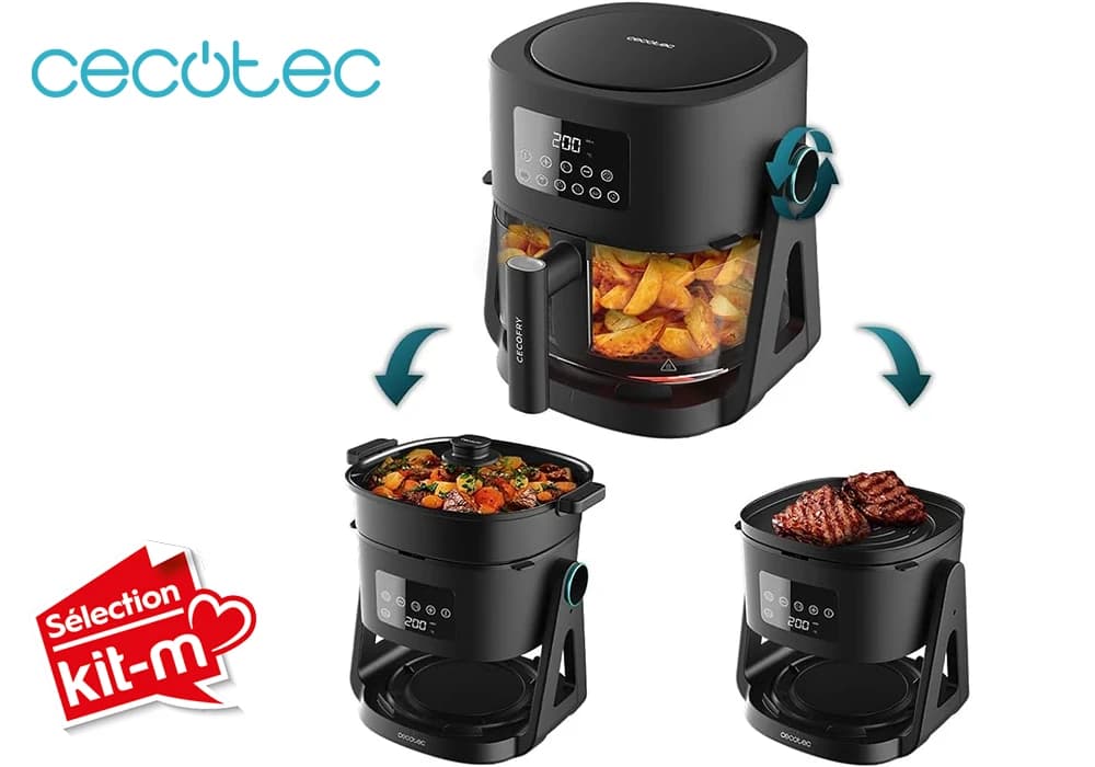 Friteuse sans Huile Réversible 3en1 1500W Cecofry Flip&Grill 450 Cecotec (4952) - Image 2