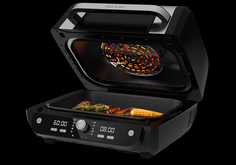 Pack Friteuse et Grill Multifonction sans Huile Cecofry FireDome 8000 Pro Cecotec (4950) +  Set de 6 Couteaux de Cuisine Swiss Chef Cecotec Offerts (1023) - Image 2