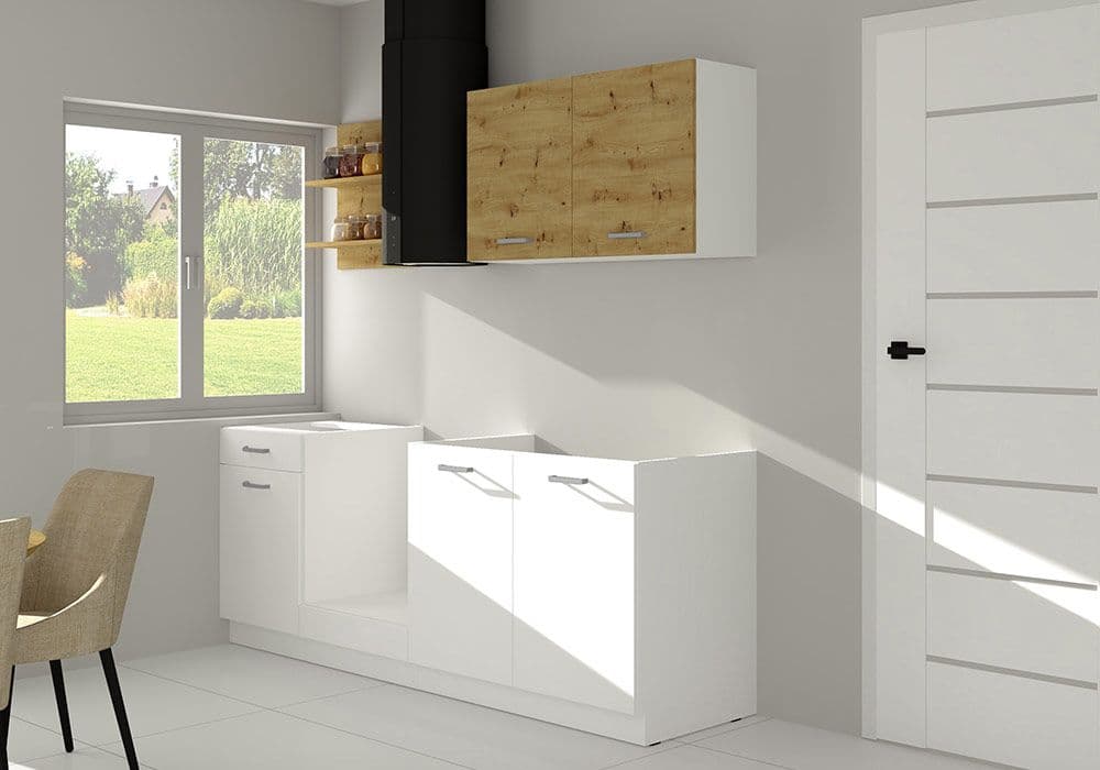 Ensemble de Cuisine Blanc/Chêne Artisan PREGO 210cm - Image 2