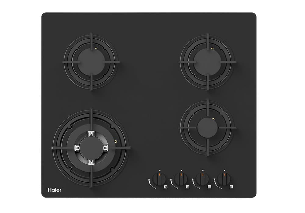 Plaque de Cuisson Vitrée 4 Feux Gaz Haier (HCG604BB) - Image 1