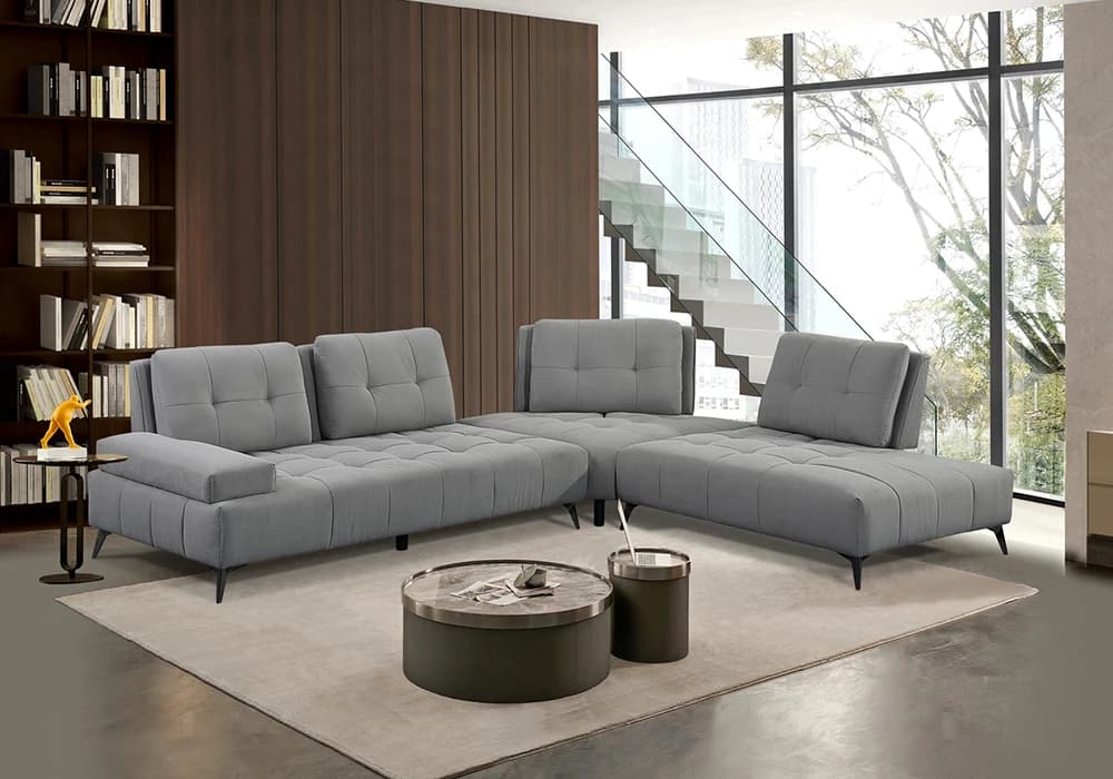 Salon d'Angle Avance Recule Gris Clair Alice - Image 1