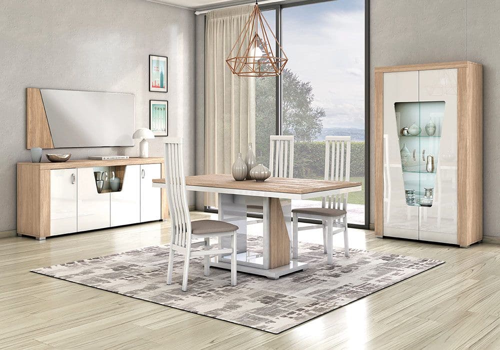 Argentier 2 Portes LED (Collection Bristol Blanc) - Image 1