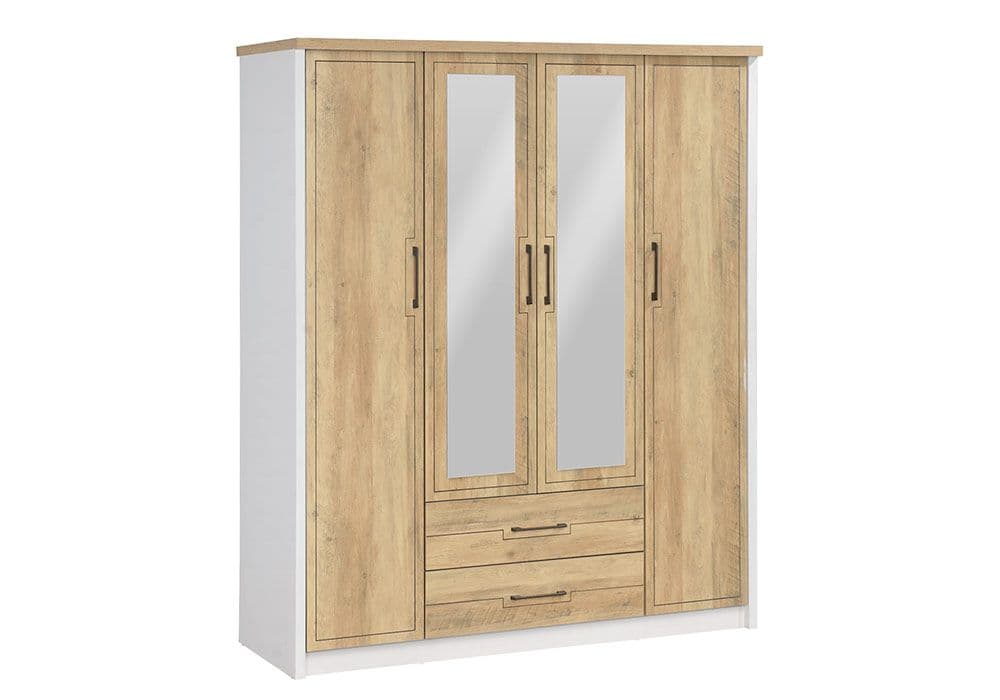 Armoire 4 Portes 2 Tiroirs (Collection Bianca) - Image 1