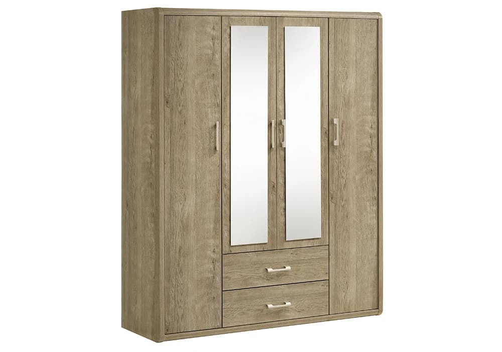 Armoire 4 Portes avec Miroir et 2 Tiroirs (Collection Catherine) - Image 1