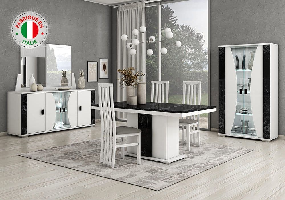 Miroir pour Enfilade (Collection Nevada Blanc/Marbre Noir) - Image 1