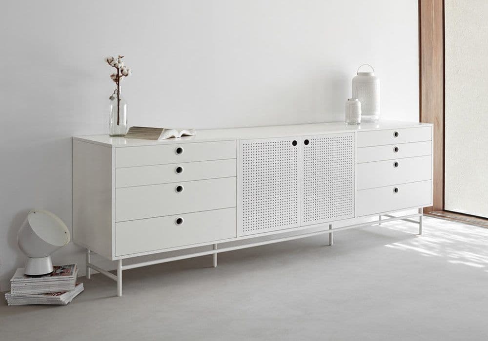 Buffet Bas 2 Portes 8 Tiroirs Punto - Image 1