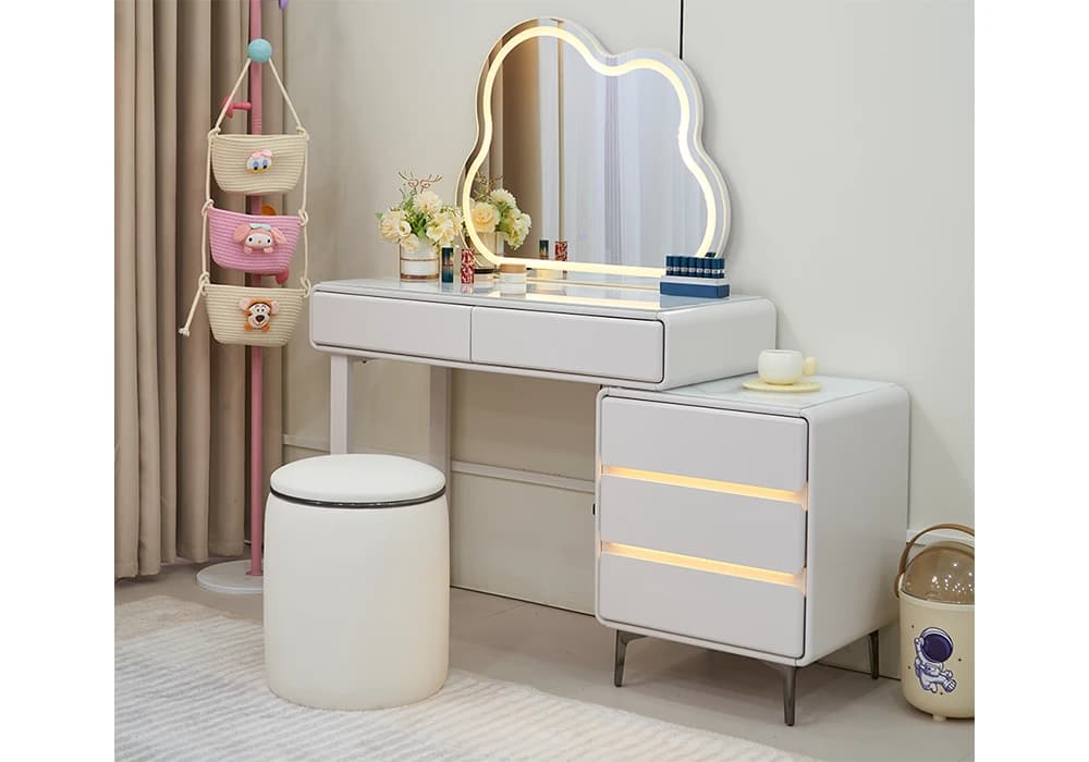 Coiffeuse LED Avec Pouf ALEXIA - Image 1