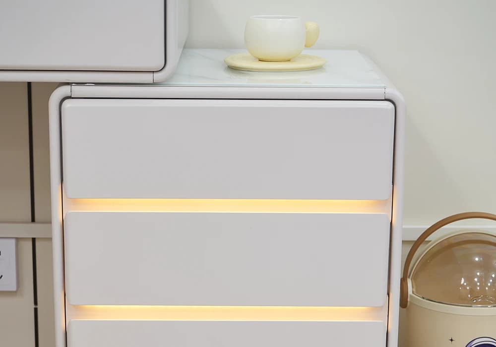 Coiffeuse LED Avec Pouf ALEXIA - Image 4