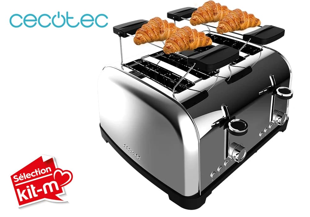 Grille-Pain 4 Fentes Toastin'Time 1500 Double Inox Cecotec (4828) - Image 1
