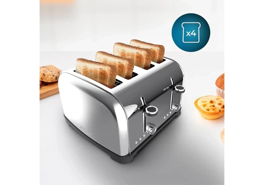 Grille-Pain 4 Fentes Toastin'Time 1500 Double Inox Cecotec (4828) - Image 3