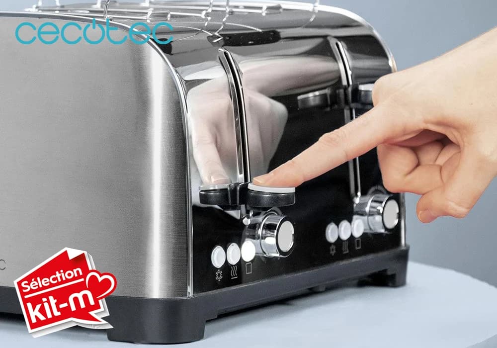 Grille-Pain 4 Fentes Toastin'Time 1500 Double Inox Cecotec (4828) - Image 2