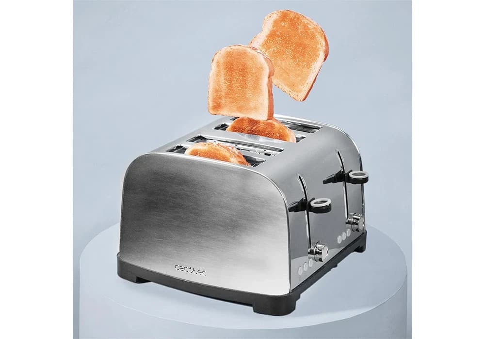 Grille-Pain 4 Fentes Toastin'Time 1500 Double Inox Cecotec (4828) - Image 4