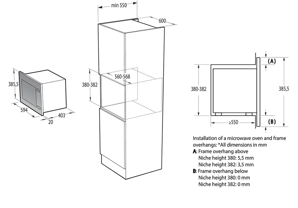 Micro Ondes avec Grill Encastrable 25L Hisense (BIM325GI63DBG) - Image 5