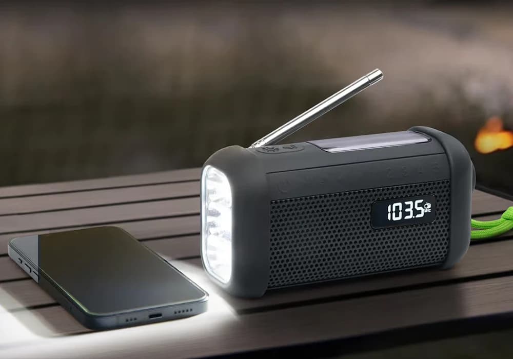 Radio Portable Solaire avec Dynamo et Lampe Torche Muse (MH08MB) - Image 4