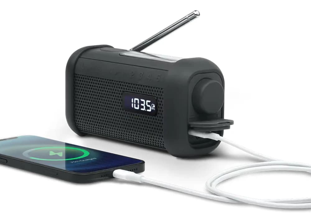 Radio Portable Solaire avec Dynamo et Lampe Torche Muse (MH08MB) - Image 2