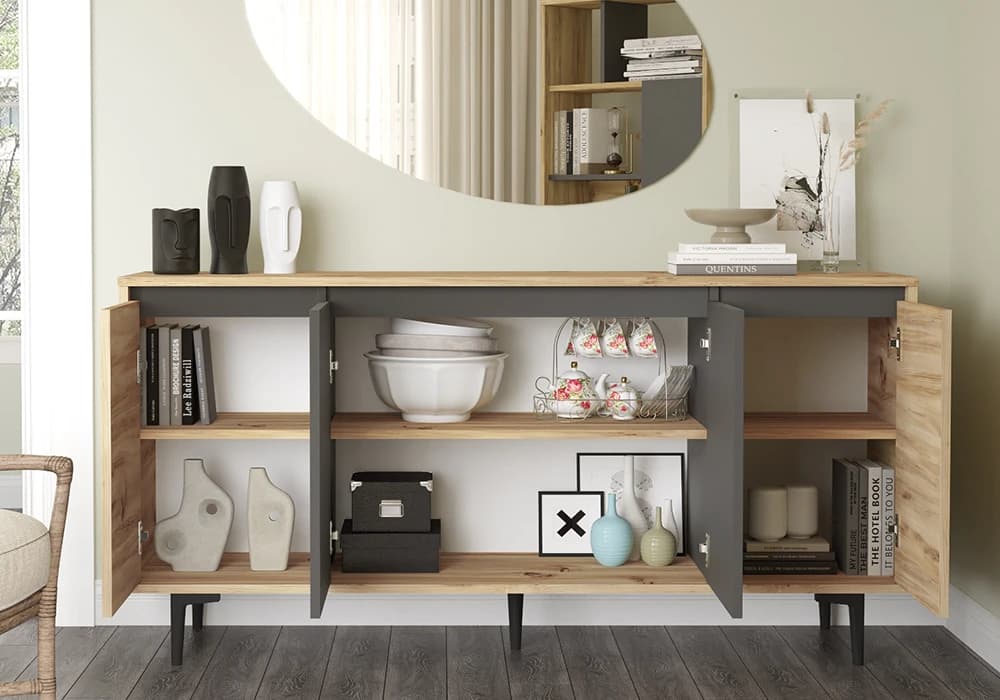 Bahut Bas 4 Portes (Collection Candis) - Image 2