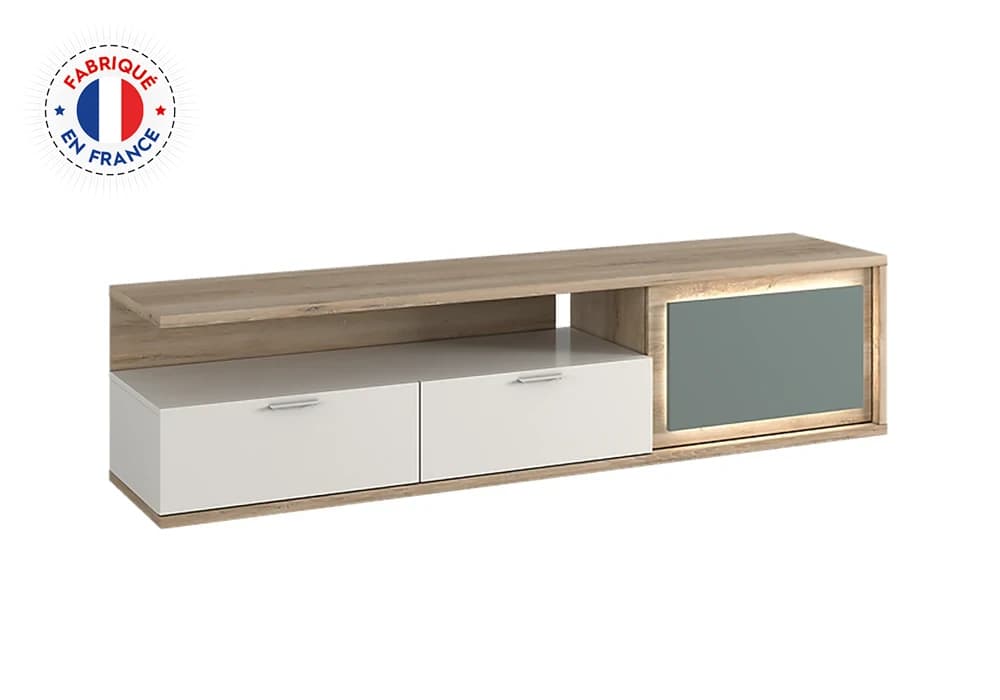 Meuble TV 1 Porte 2 Tiroirs (Collection Asola) - Image 3