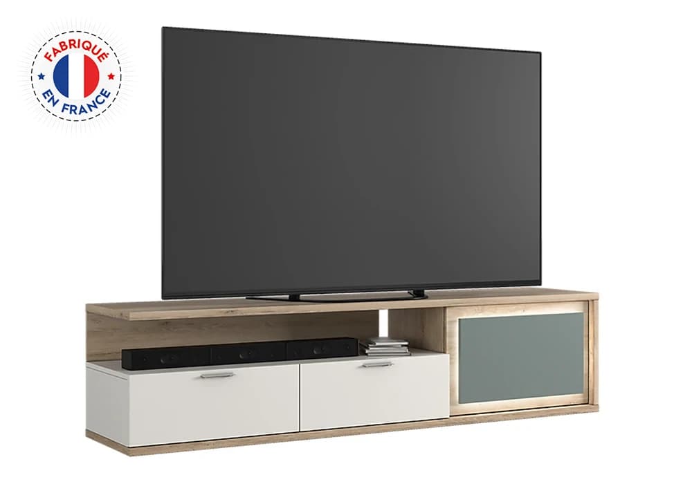 Meuble TV 1 Porte 2 Tiroirs (Collection Asola) - Image 2