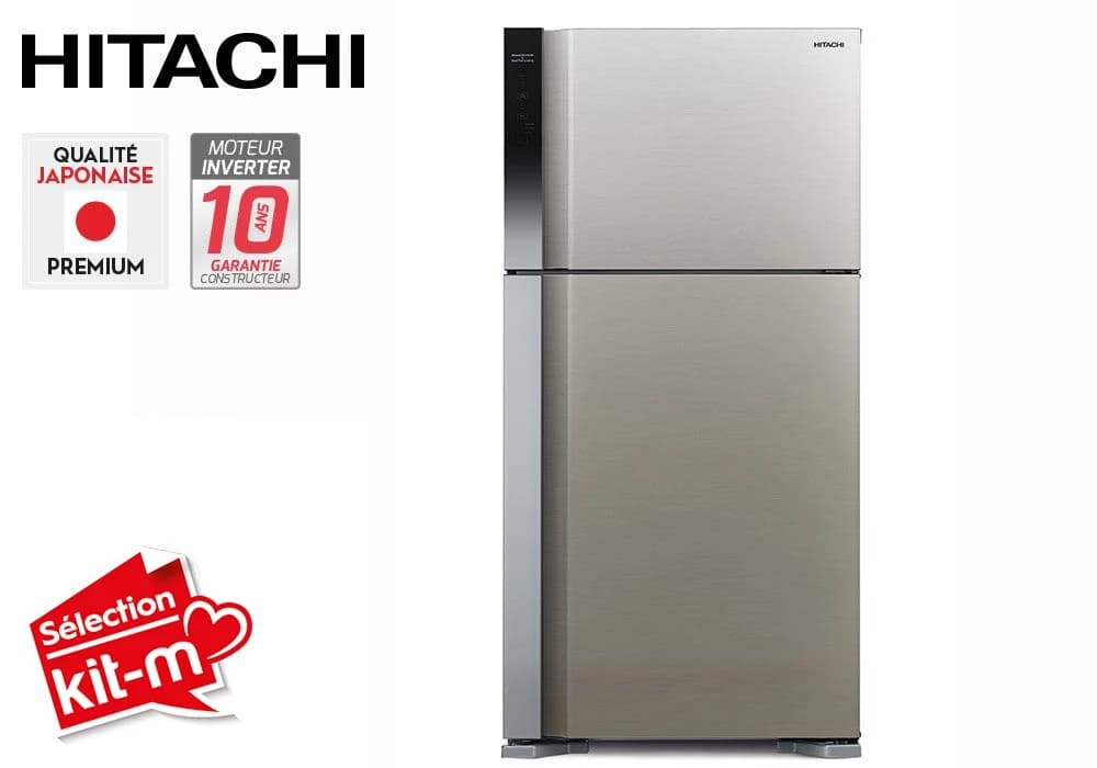 Réfrigérateur 2 Portes 510L Gris Brillant Hitachi (RV611PRU0) - Image 1