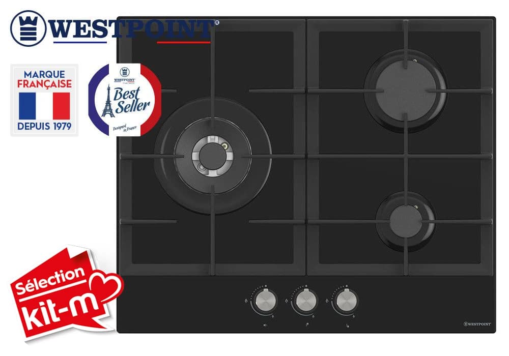 Plaque de Cuisson Vitrée 3 Feux Gaz Westpoint (WGUR63023BGWC) - Image 2