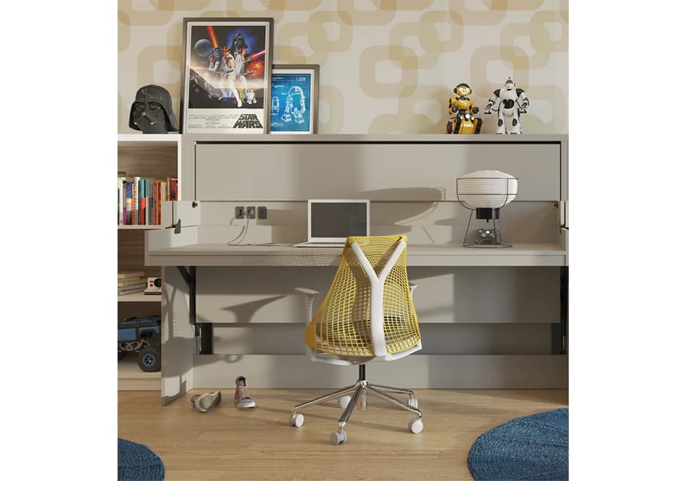 Lit 90cm Escamotable en Bureau Pecan - Image 5