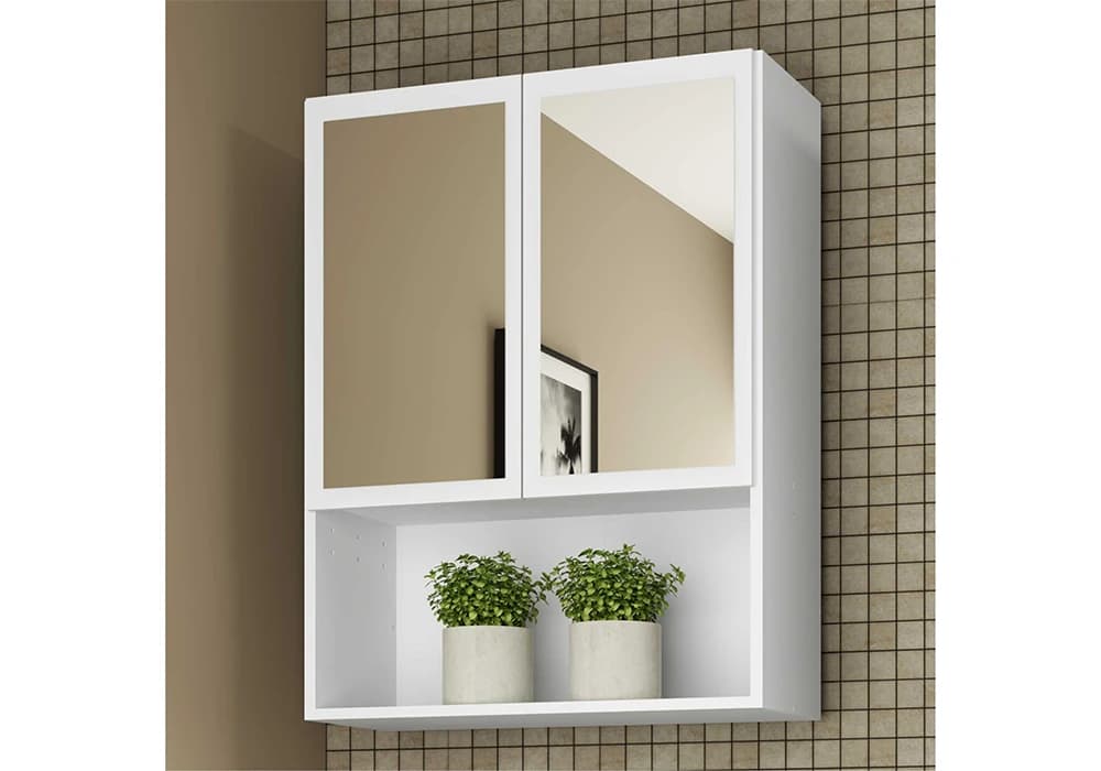 Meuble de Rangement 2 Portes avec Miroirs Bana - Image 1