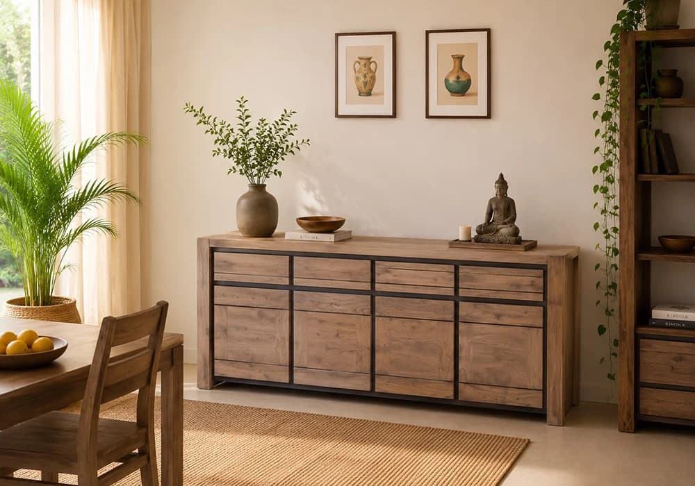 Buffet Bas 4 Portes 4 Tiroirs SWEDEN - Image 1