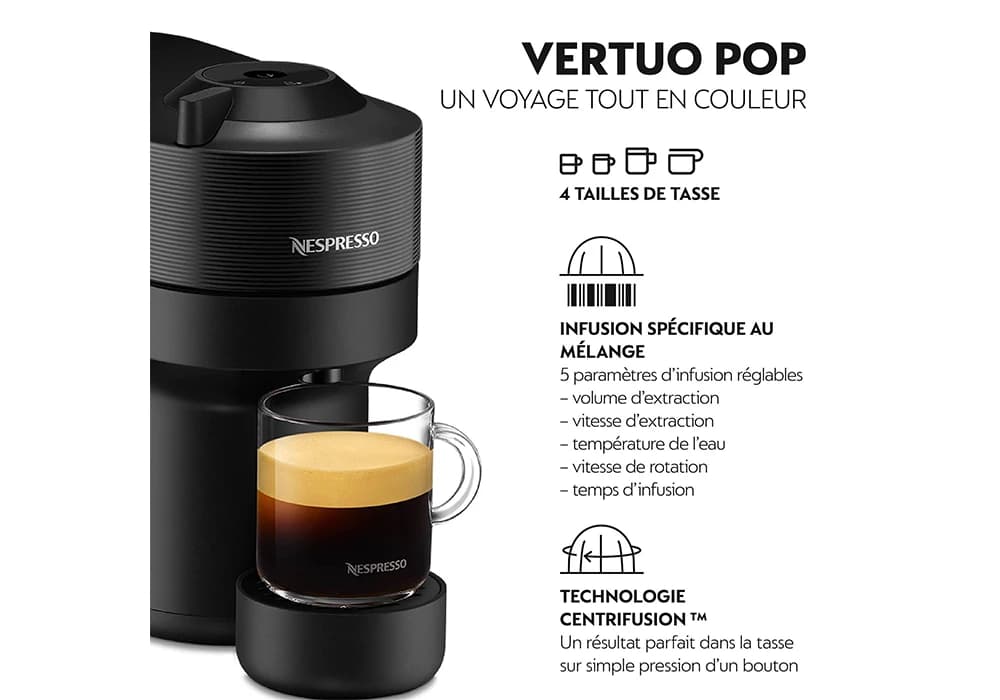 Cafetière Capsule Nespresso Vertuo Pop Noir Magimix (11729) - Image 4